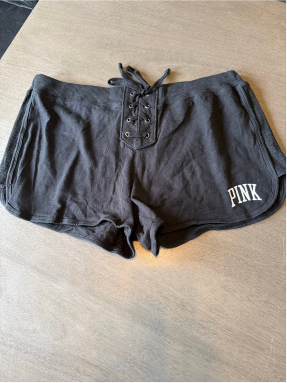 Women's PINK Black Athletic Shorts L